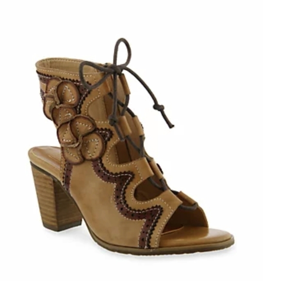 L'artiste Womens Alejandra GhillieAnkle Leather Boho Heels Sandals shoes sz 40/9 - Picture 1 of 15